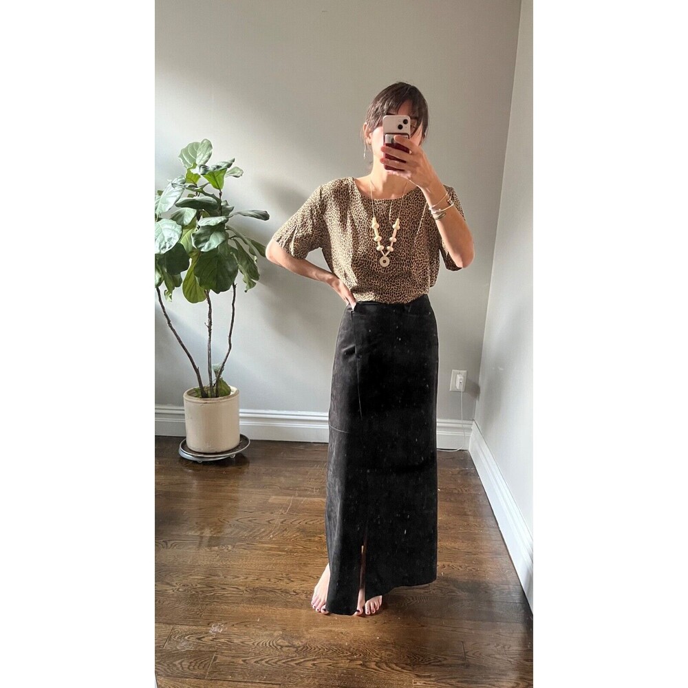 Vintage Annie Alexander Silk leopard/cheetah print shirt M Tie-Back